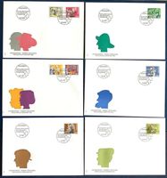 1989 - 1994, 6 FDC "Mensch und Beruf"