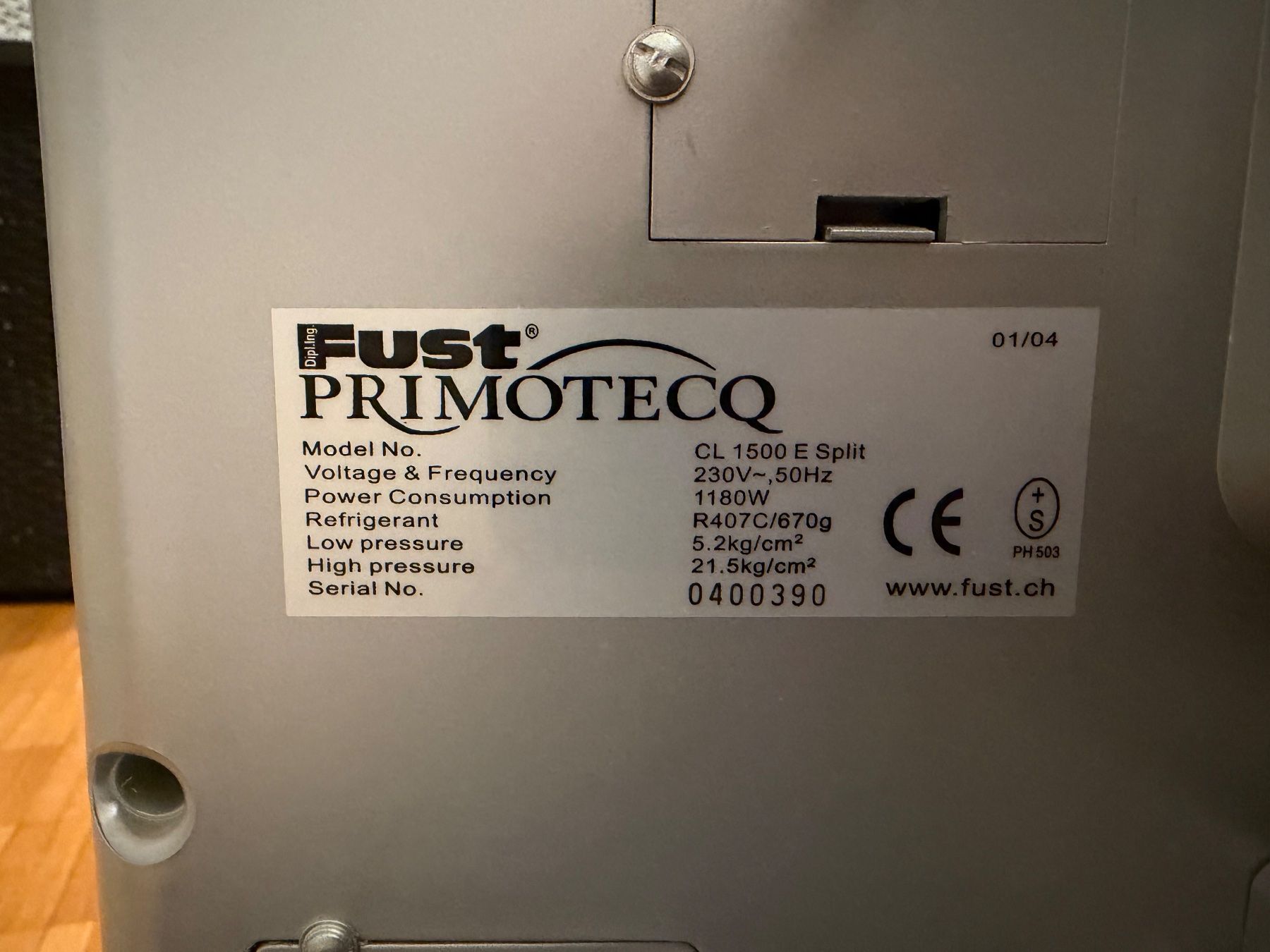Primotecq Klimageräte: FUST Primotecq CL 1500 E Split Klimagerät – Gebraucht aus Basel von OK2010 1
