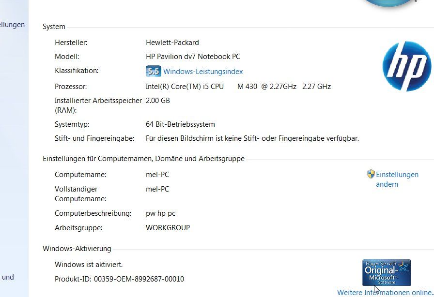 Hewlett Packard Notebook: HP Pavilion dv7 Laptop mit Intel Core i5 Prozessor gebraucht – Usato da Herisau venduto da Toscanini_w 5