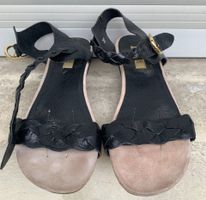 Superbes sandales confort en cuir noir tressé BOCAGE n.37