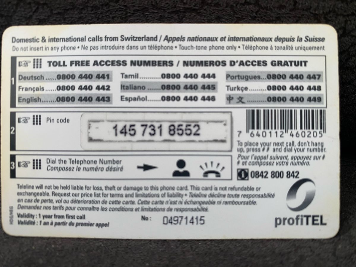 Cartes de téléphone: Teleline – D'occasion à Lausanne par babacard10 1
