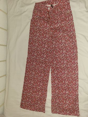 Hose Divided H&M Blumenmuster rot Grösse 34 wie neu