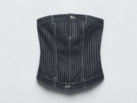 Zara dunkelblaues Denim Top in Grösse M