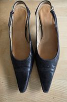 Elegante schwarze Leder Slingpumps Gr. 6 1/2 von Salamander