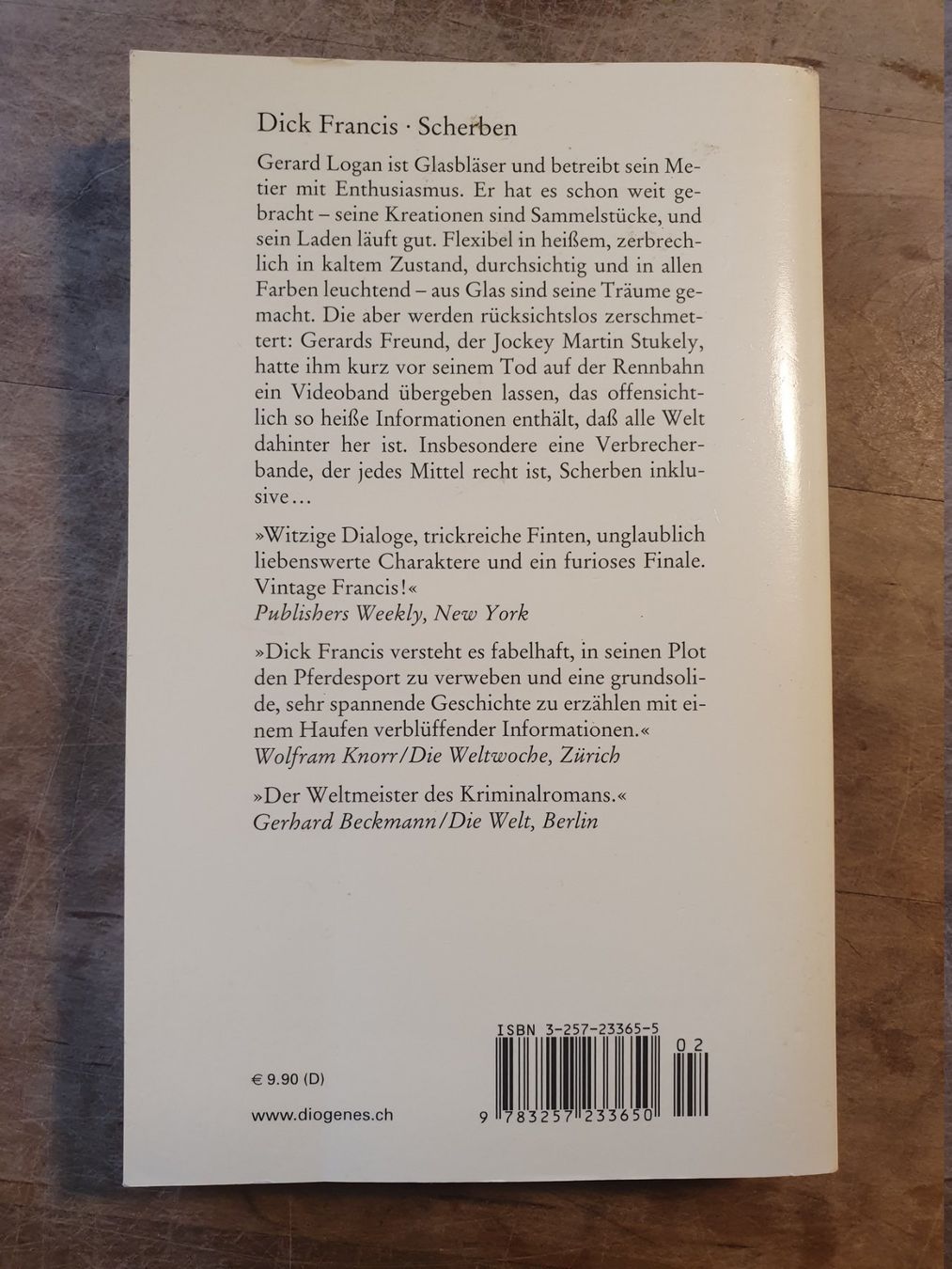Libri: Scherben Dick Francis Diogenes – Usato da Zürich venduto da loosebone 1