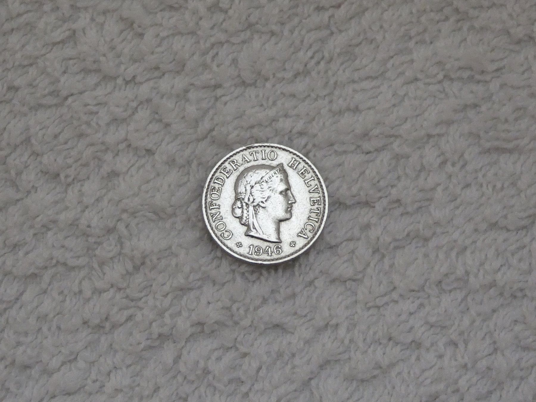 Alle Münzen: 5 centimes/rappen 1946 – Gebraucht aus Nyon von Ilmi09
