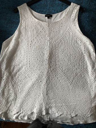 Kate Storm Van Graaf Bluse T-Shirt weiss XL Lochspitze