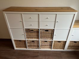 IKEA Kallax Regal, weiss, mit Türen & Schubladen