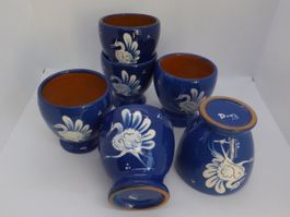 6 gobelets poterie Gruyère signée (Dubuis Bosshard) Bulle