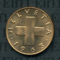 CHF___0.01 1963 stgl * nigelnagelneu! 1 Rappen