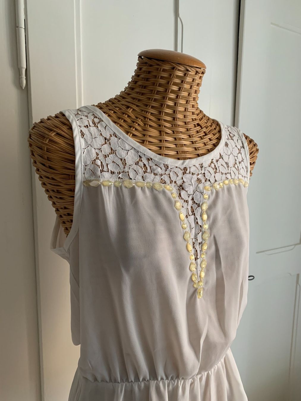 Camicette: Chiffon Blusentop weiss mit Spitze - S/M – Usato da Zürich venduto da Diazaio 1