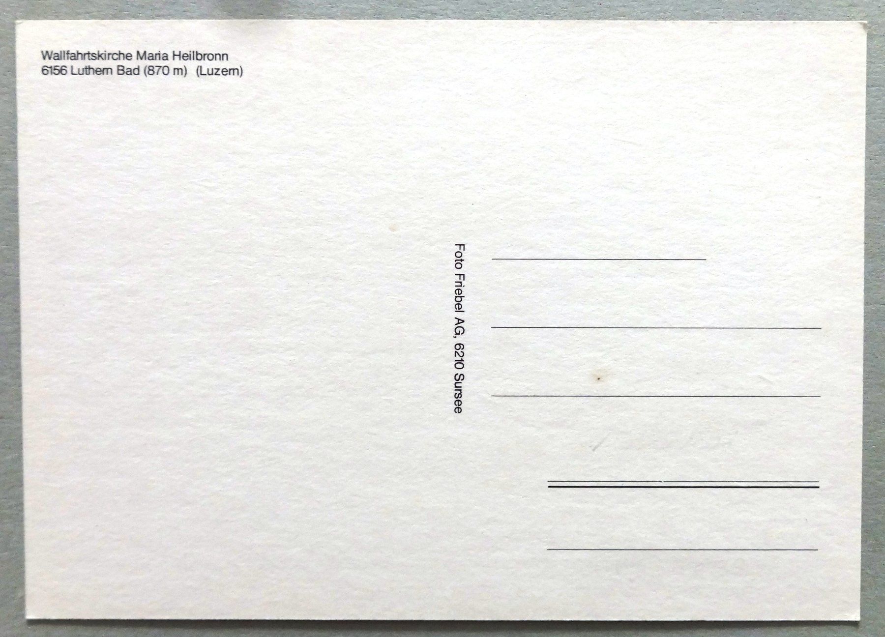 Cartoline postali: Wallfahrtskirche Maria Heilbronn, Luthern Bad (LU) – Usato da Fétigny venduto da Billy2miny 1