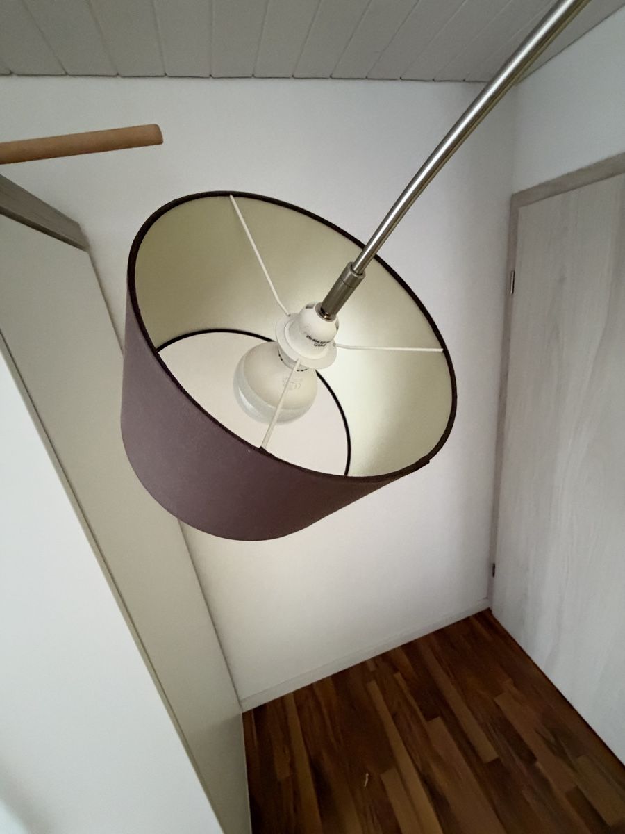 Lampes: Bogenlampe, mit Stoffschirm braun – D'occasion à Brunegg par minSchmi 2