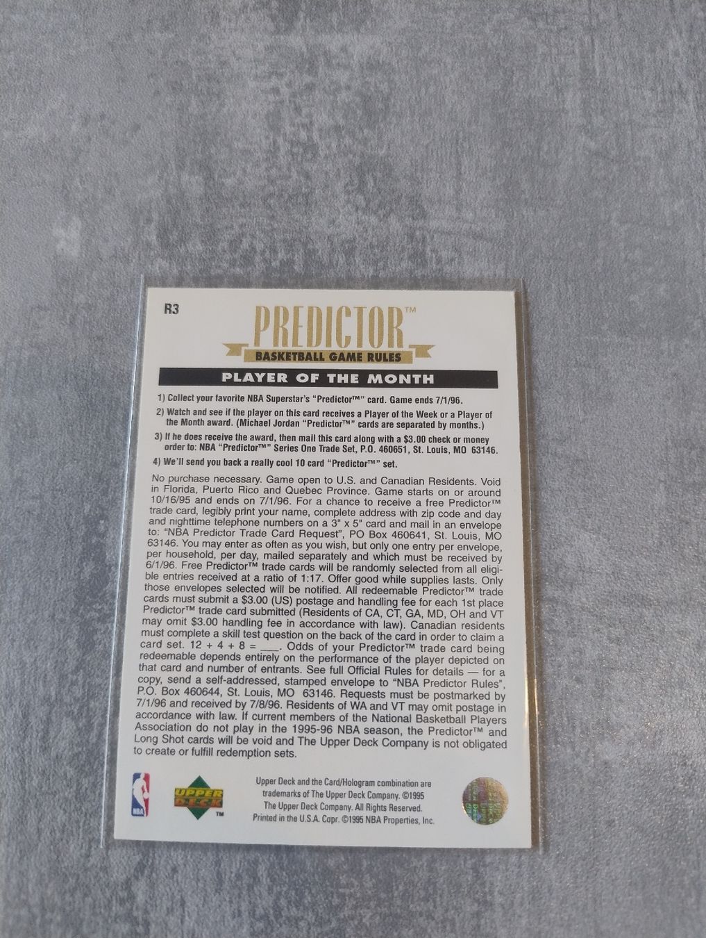 Nba Carte collezionabili: NBA 1995 UPPER DECK PREDICTOR MICHAEL JORDAN R3 – Nuovo (secondo la descrizione) da Martigny venduto da julionix 2