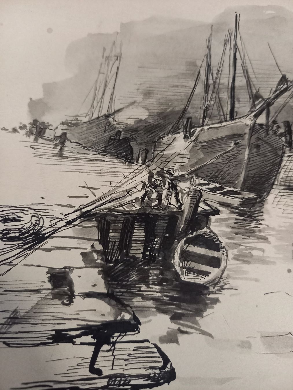Dipinti: Dipinto in inchiostro  1899 J.Thomann – Usato da Minusio venduto da epp_cty9 3