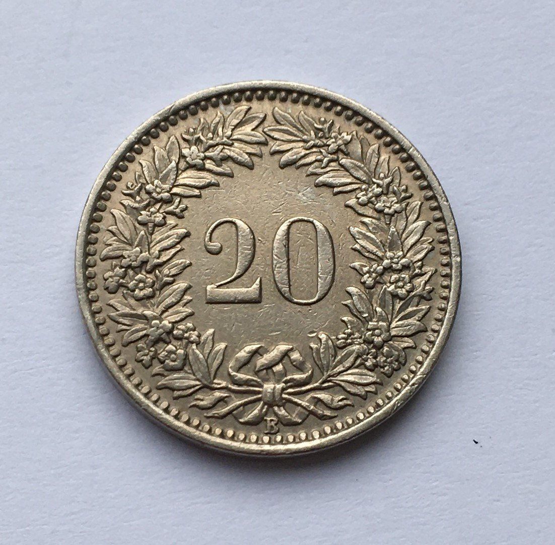 Tutti le monete: 1954 20 Rappen -vz – Usato da Kirchberg SG venduto da Zenhad69 1