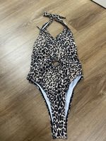 Leoparden Badeanzug Rückenfrei Gr S