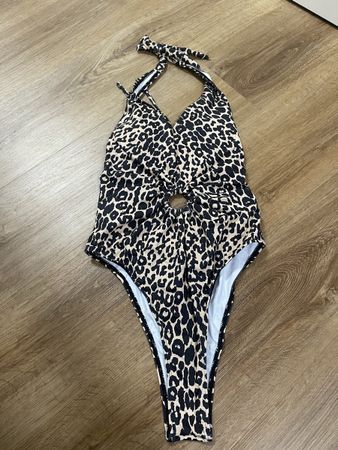 Leoparden Badeanzug Rückenfrei Gr S