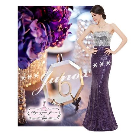 Cocktailkleid lila silber Pailletten Gr. 40/42 neu lang