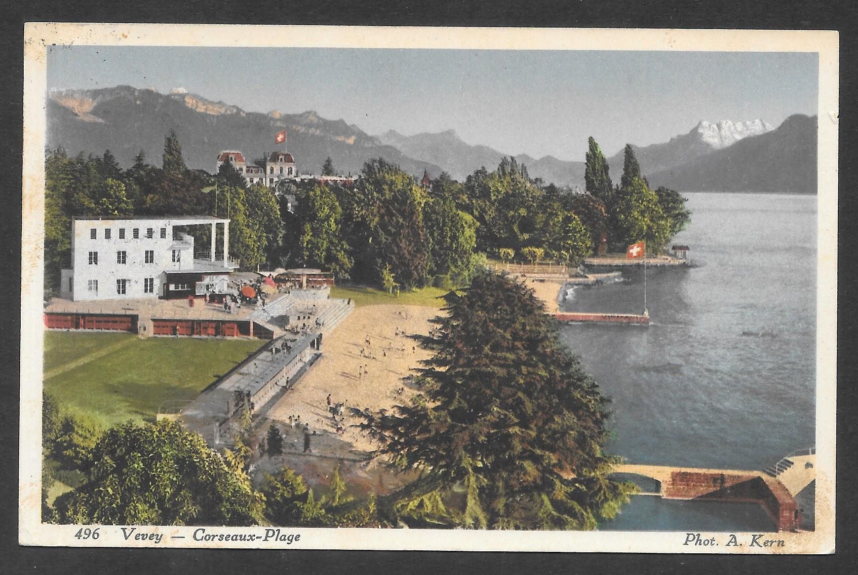 Cartoline postali: Vevey Corseaux Plage – Usato da Olten venduto da clotaldi
