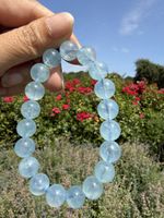 Echtes Aquamarin Armband-10mm Perlen