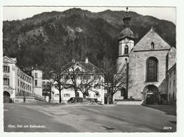 AK Chur, Hof mit Kathedrale, Rarität