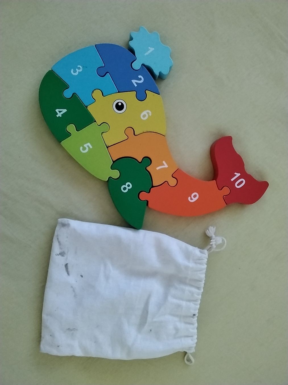 Puzzle: Holzpuzzle Wal mit Zahlen – Usato da Balterswil venduto da Meerdeern 1