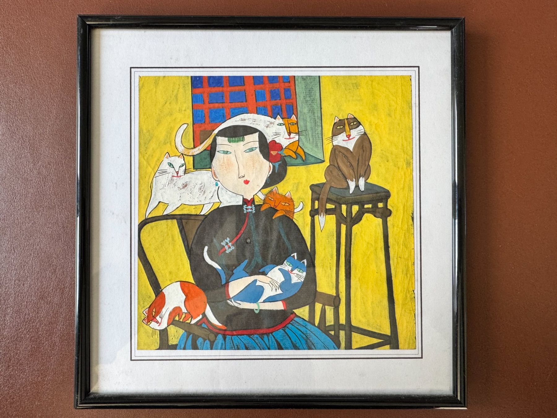 Dipinti: Asiatische Frau mit Katzen – Usato da Zürich venduto da TOC