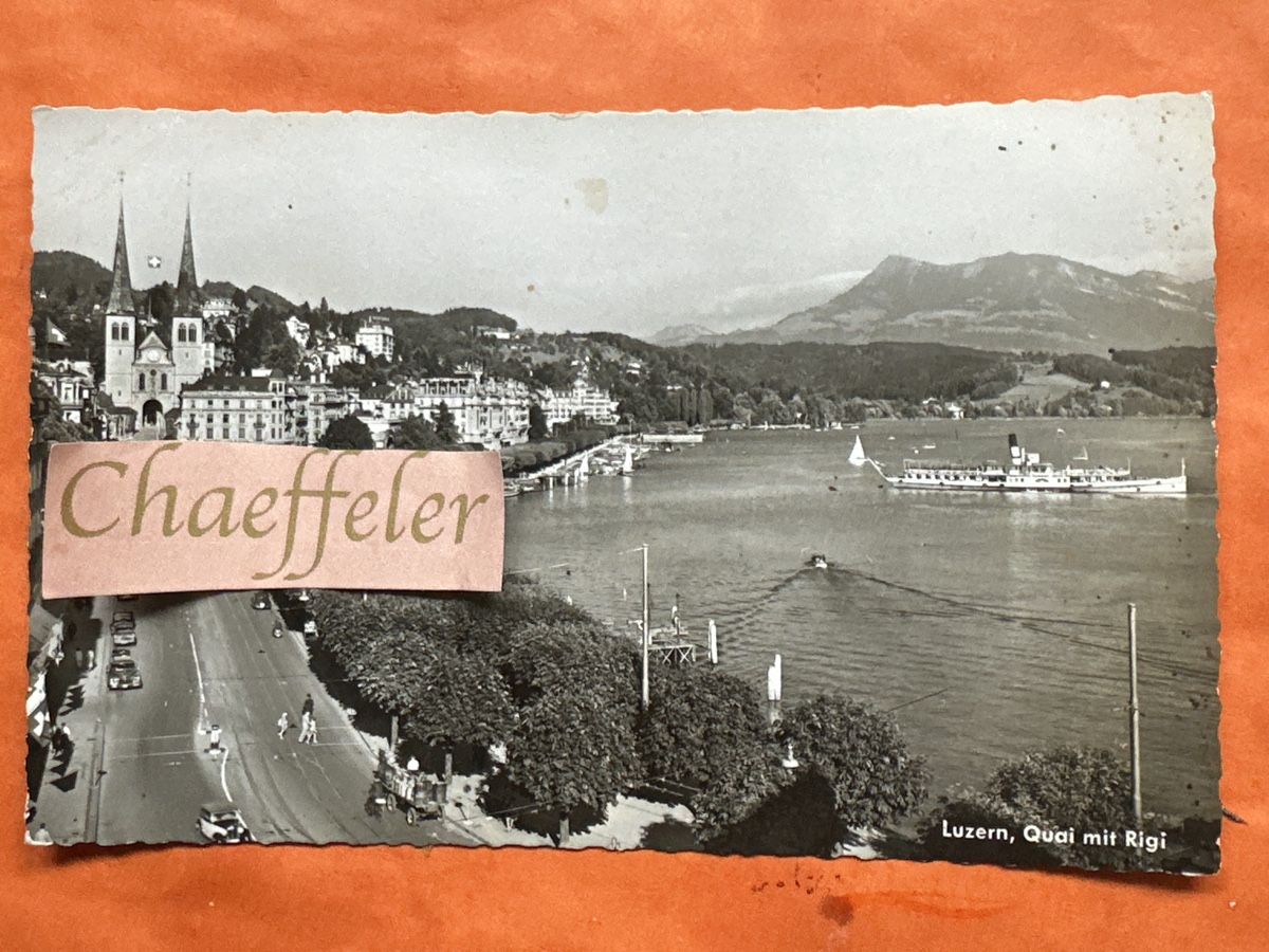 Cartoline postali: Luzern, Quai mit Rigi. Und Dampfschiff – Usato da Zürich venduto da Chaeffeler