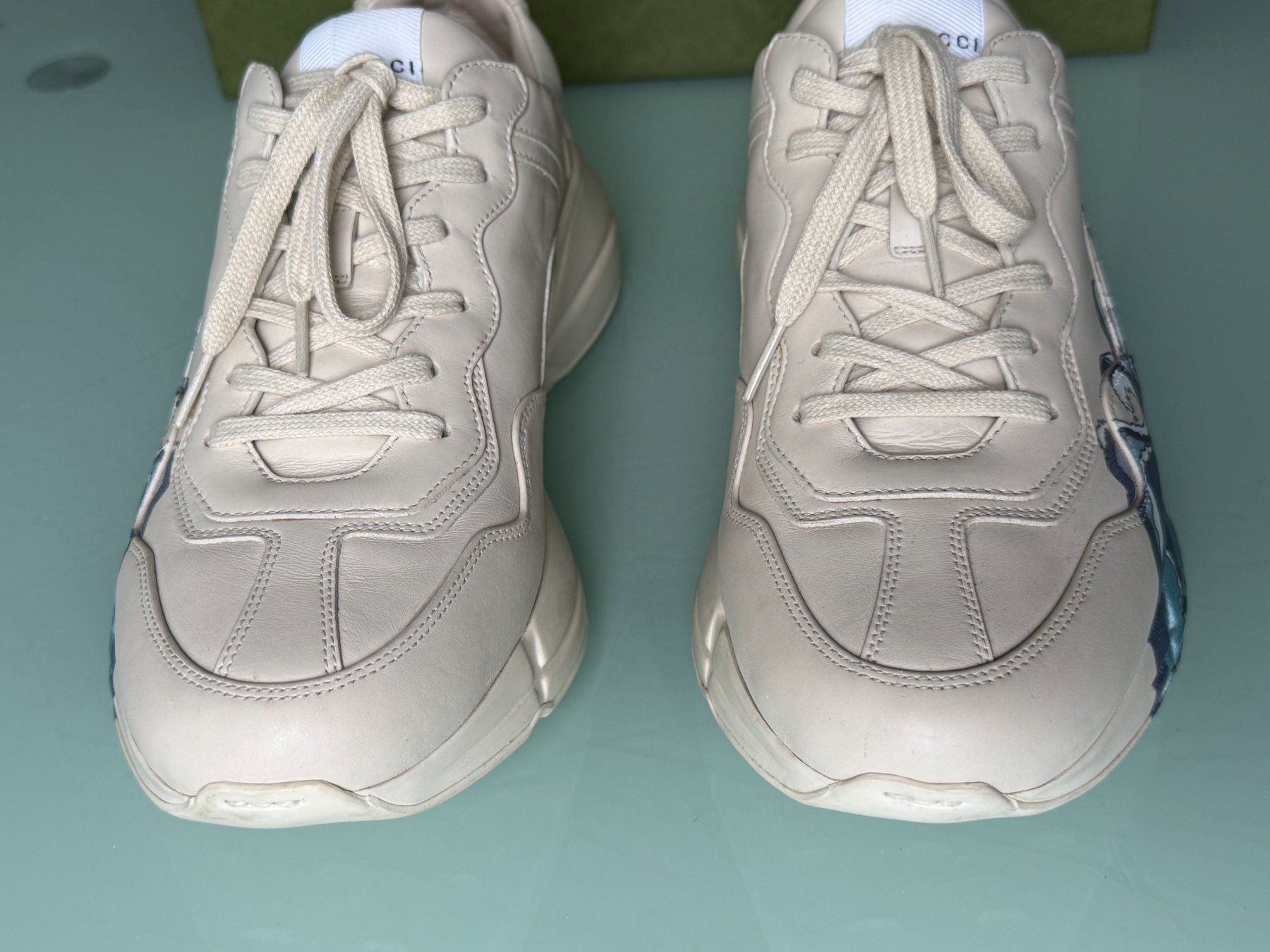 GUCCI Web Rython Beige Leder Low Top Sneakers 44 NEUE (Gebraucht) in ...