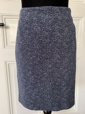 AKRIS: Neuer Jupe in blau/weiss/Glitzer, 42
