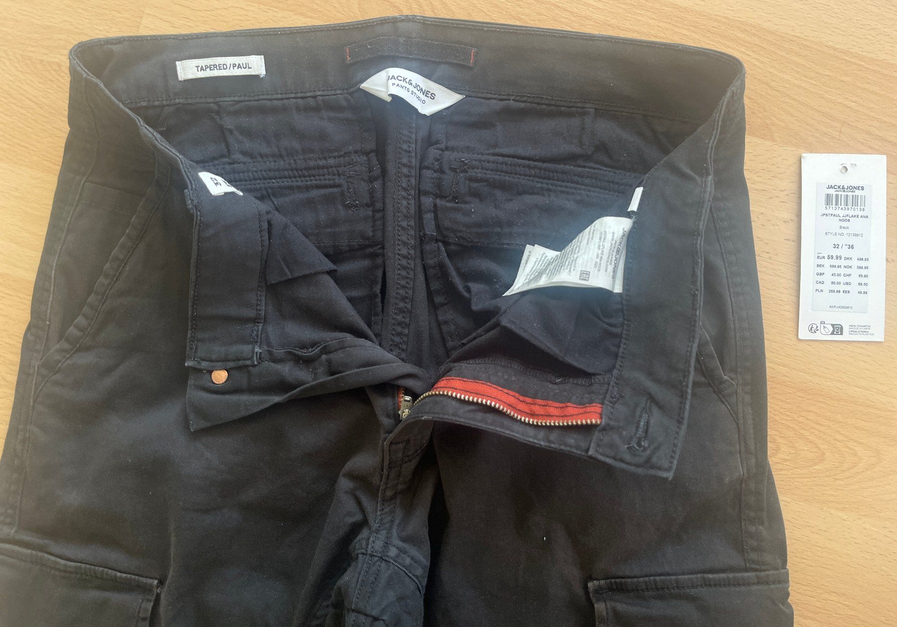 Jack & Jones Pantaloni: JACK&JONES, Cargohose, black, Gr. W32 L36 – Usato da Zürich venduto da fbsm 2