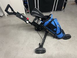 Fastfold 3-Rad Golftrolley – faltbar – mit Zubehörhalterung