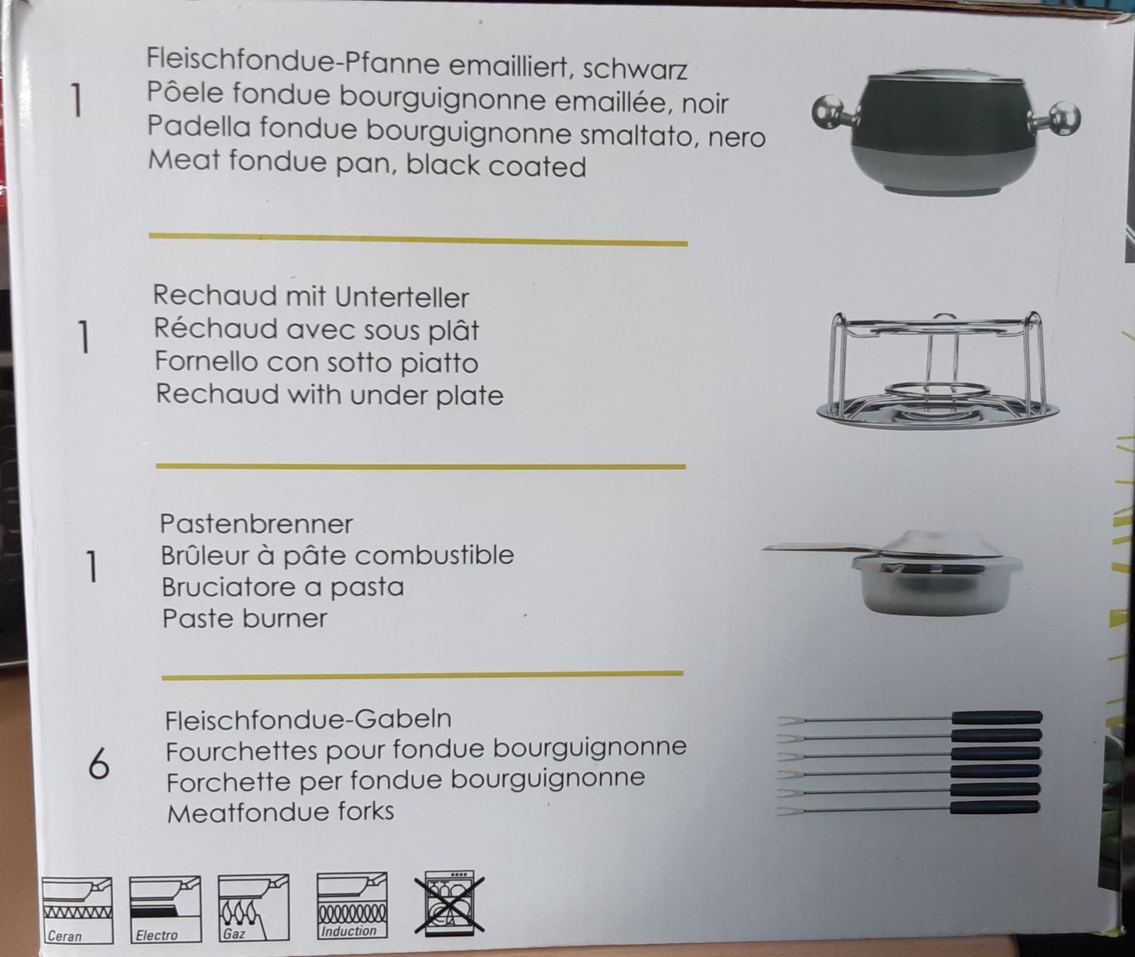 Padelle: Fleischfondue-Set – Nuovo e nell'imballaggio originale da Richterswil venduto da ADIACE010 2