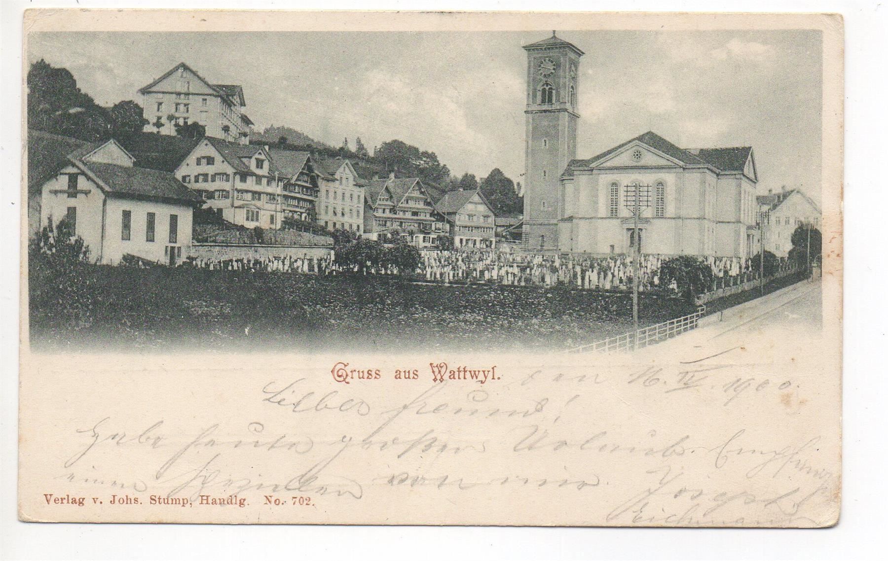 Cartoline postali: Gruss aus WATTWIL – Usato da Jona venduto da philajona