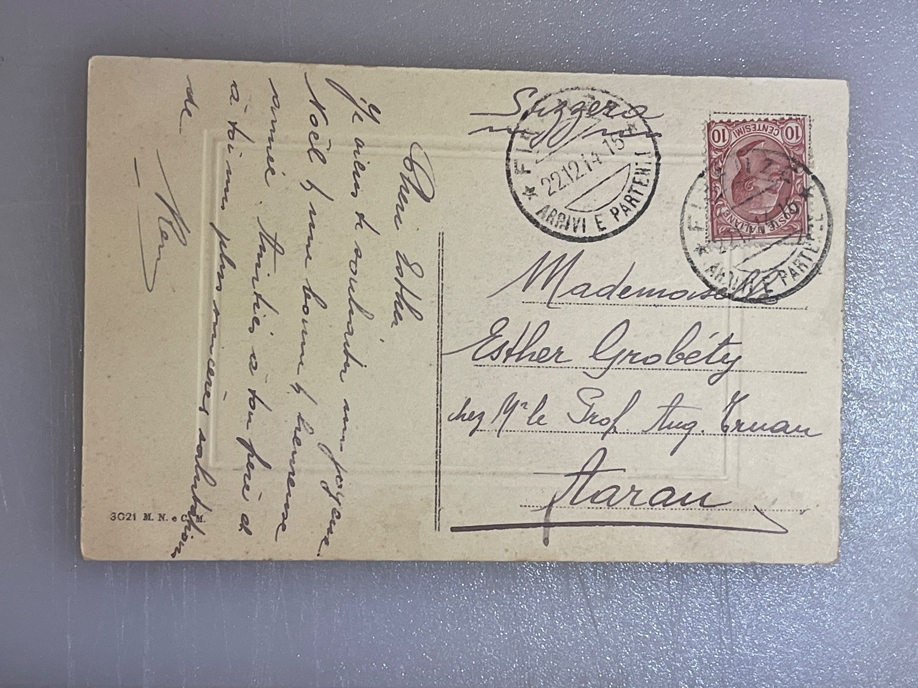 Cartoline postali: Alte Weihnachtskarte "Buon Natale" von 1915, – Usato da Strengelbach venduto da Aschatan5 1