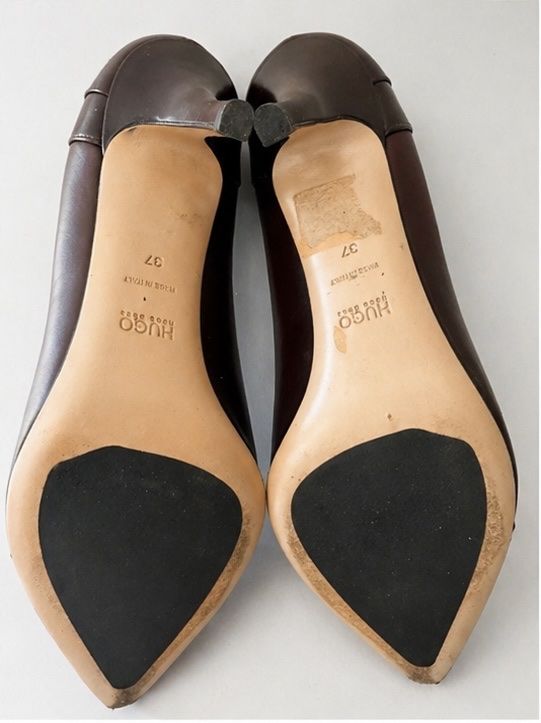 Hugo Boss Scarpe da donna: Hugo Boss Brown Leather Heels, Size 37, Pointed Toe – Usato da Cudrefin venduto da Net5dok 3