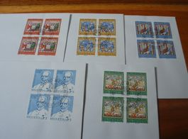 Set Pro Patria 1967, FDC Satz, Einzel + 4erblocks, 11 Belege