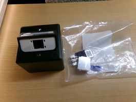 Feller Edizio Due AP RJ45 schwarz mit Anschlussmodul R&M