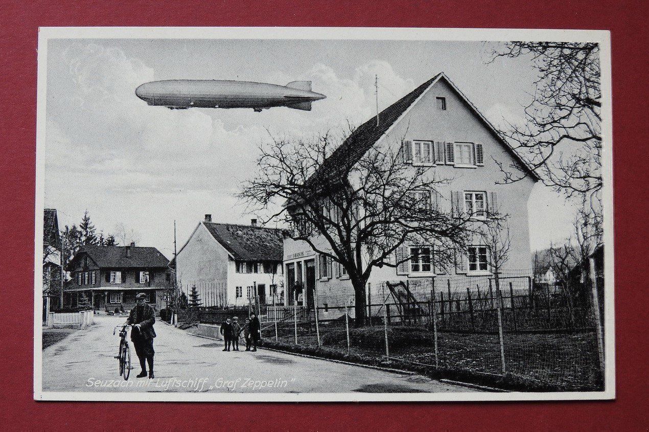 Ansichtskarten: Seuzach AK mit Luftschiff Graf Zeppelin – Gebraucht aus Rain von 999-800-K