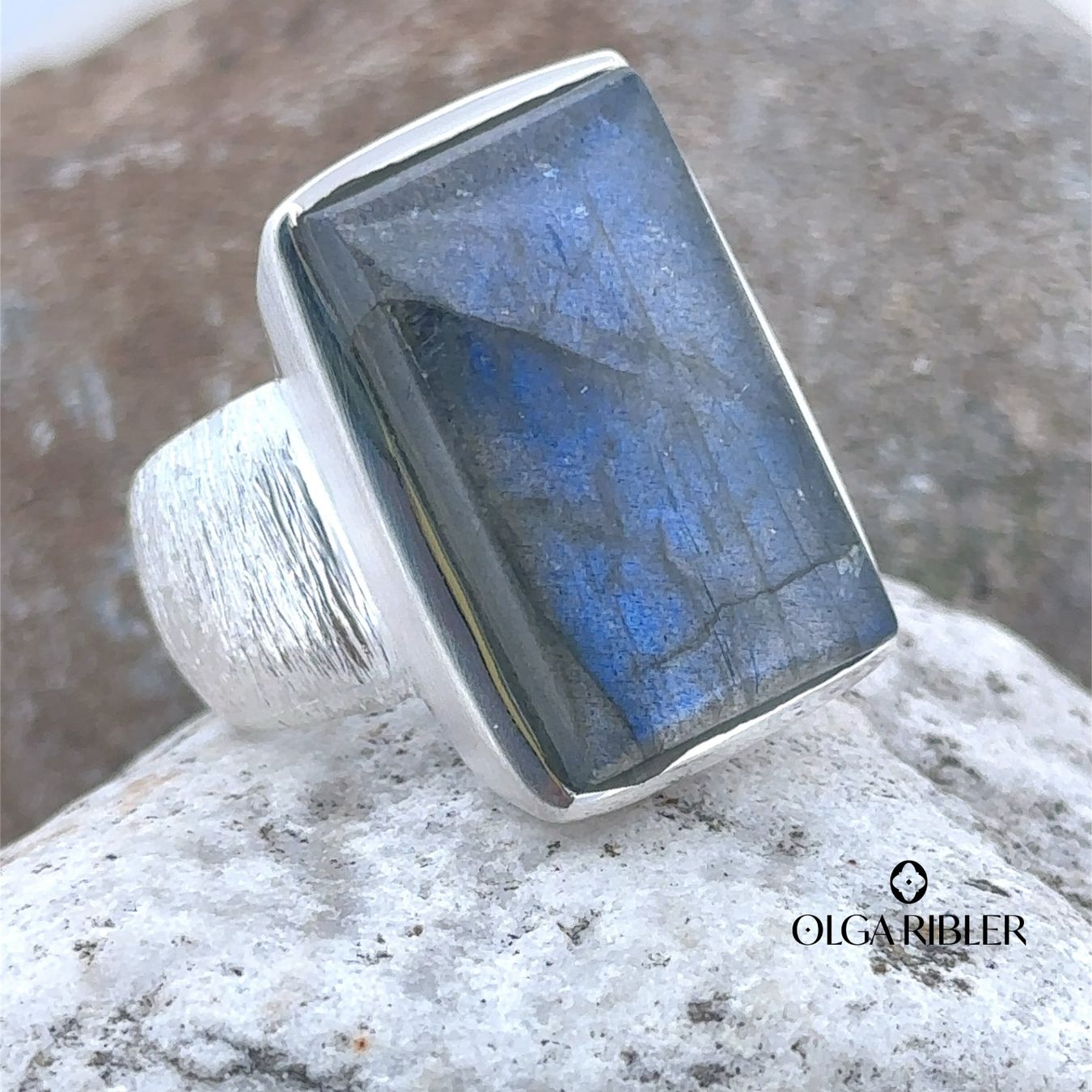 Olga Ribler Anelli: Statement Silber Ring 925 - Labradorit - Grösse 58 – Nuovo (secondo la descrizione) da Luzern venduto da Schmuckoutlet 2
