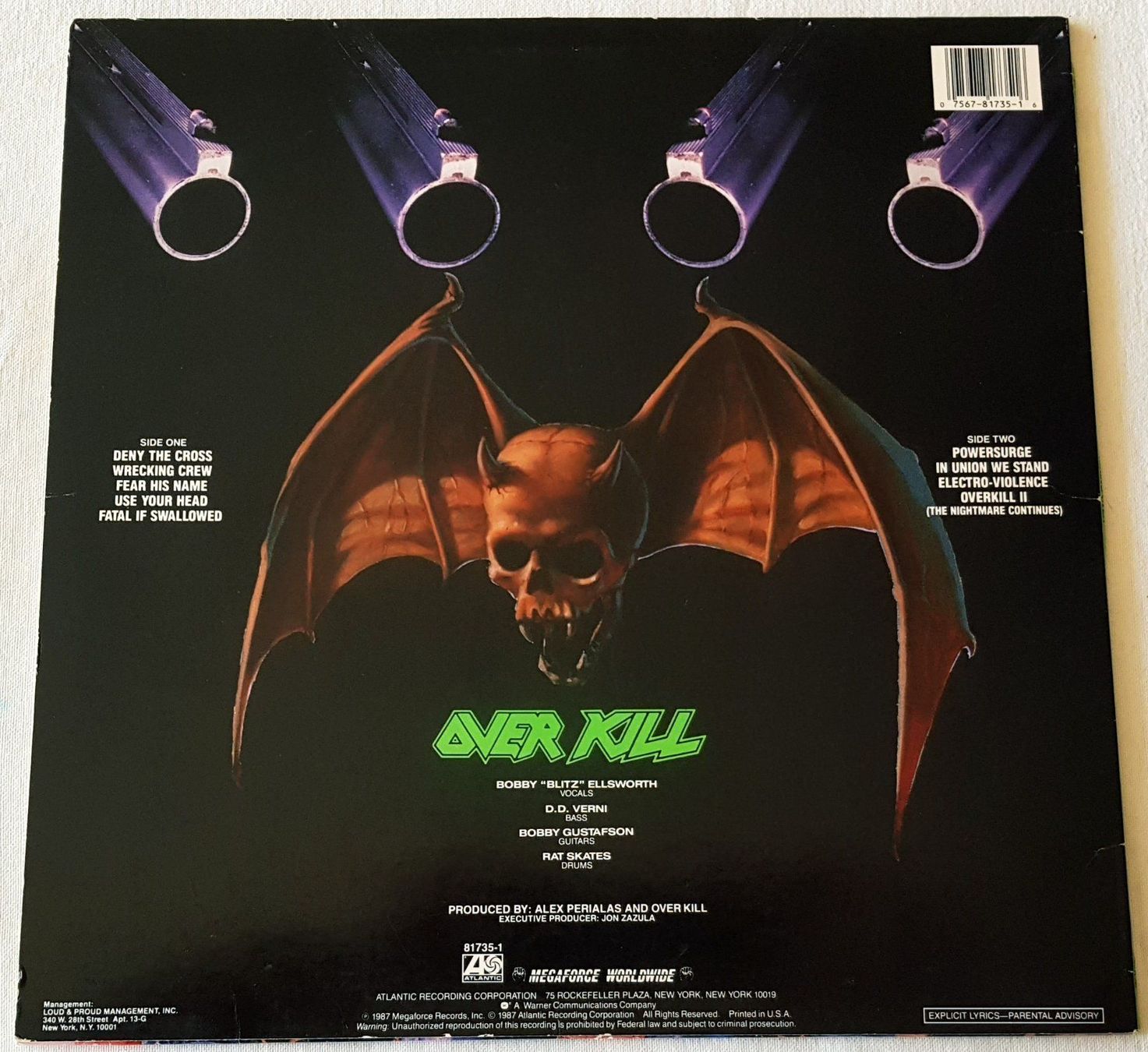 Dischi in vinile: Overkill – Taking Over - LP - 1987 - Rare US First Press – Usato da Uster venduto da Zardodel 1