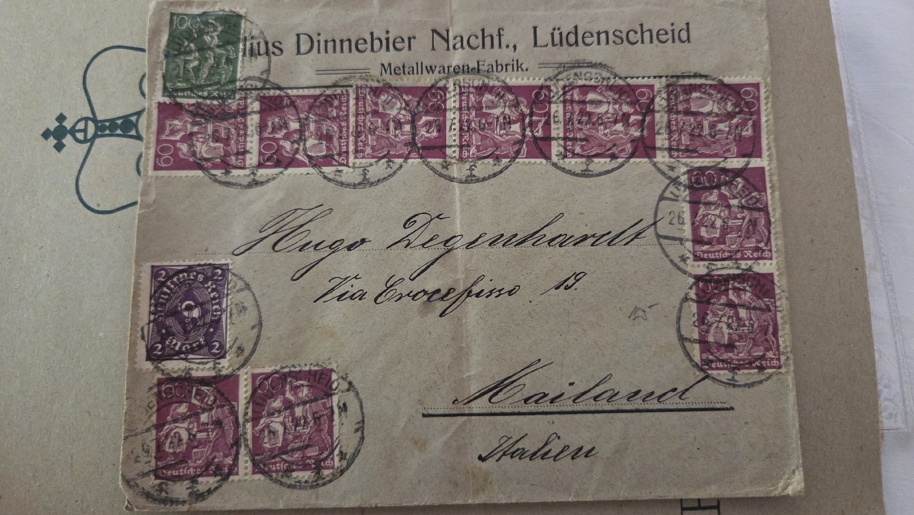 Tutti i francobolli: 1922 Brief Deutsches Reich – Usato da Arni AG venduto da Moth68