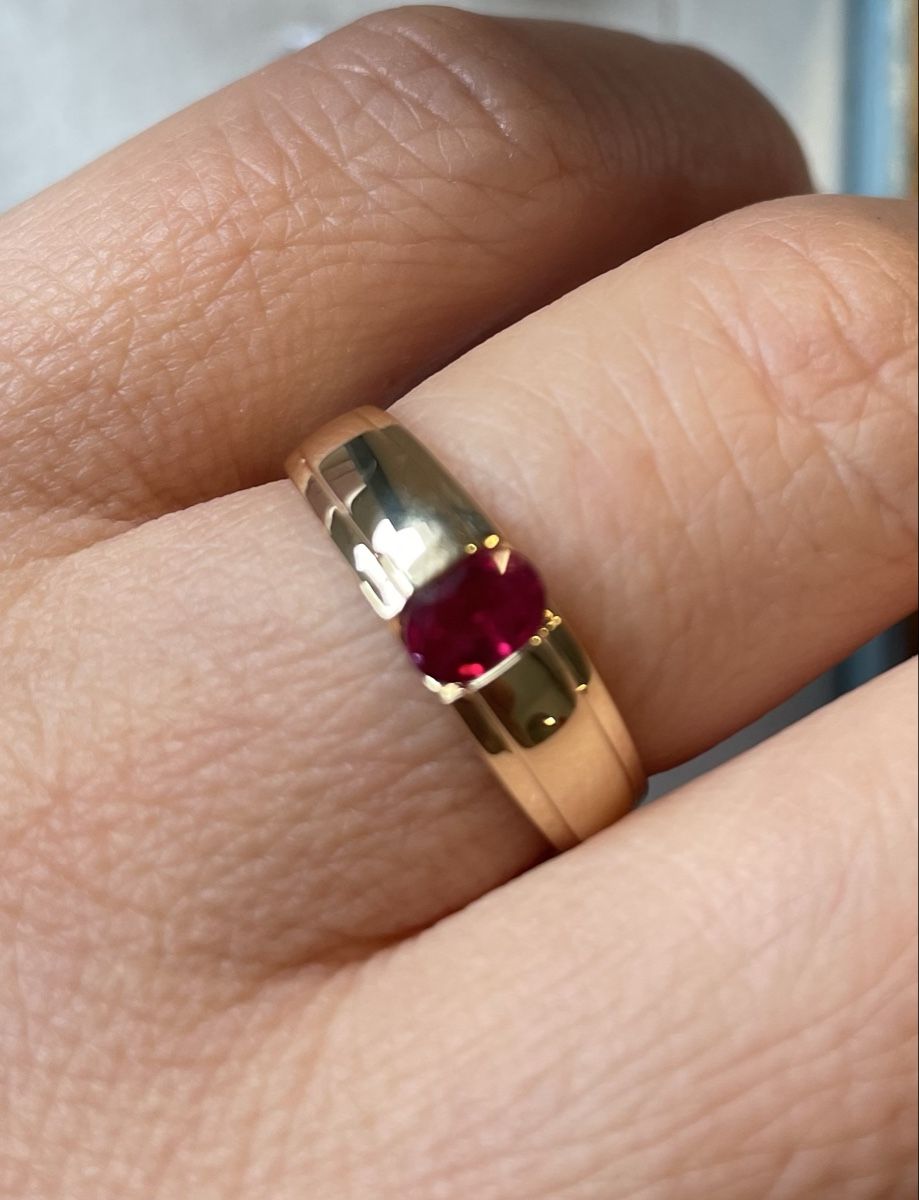 Anelli: Goldring 750 mit natürlichem Rubin – Nuovo (secondo la descrizione) da Bern venduto da Steinfieber 4