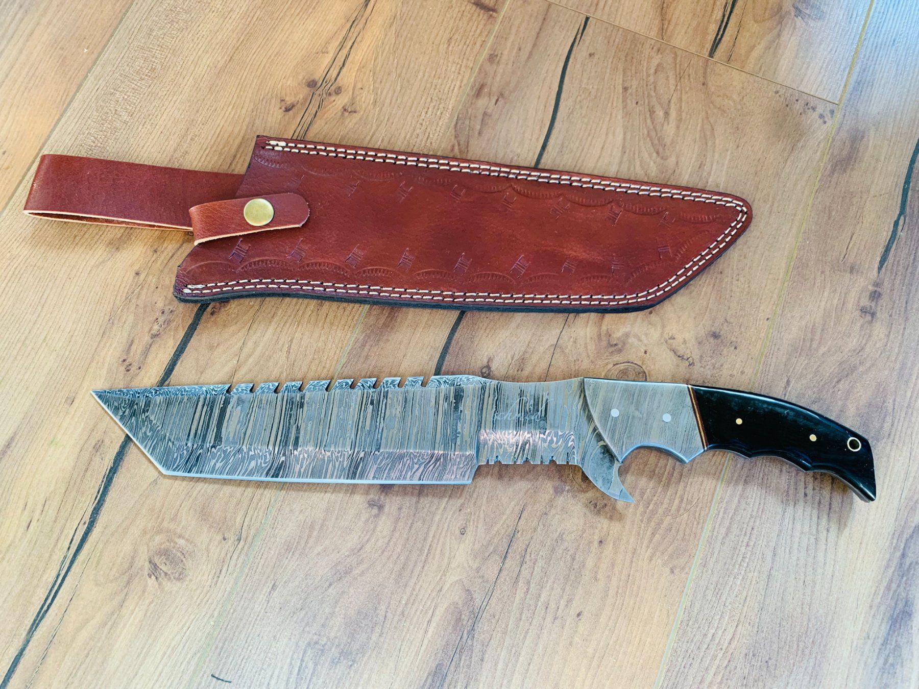 Zubehör: Damast Messer feststehend HANDMADE 37cm schmid No. 04 – Neu und originalverpackt aus Bergdietikon von shopAgent 7