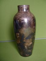 versilberte Art Deco Porzellan Vase mit schöner Patina