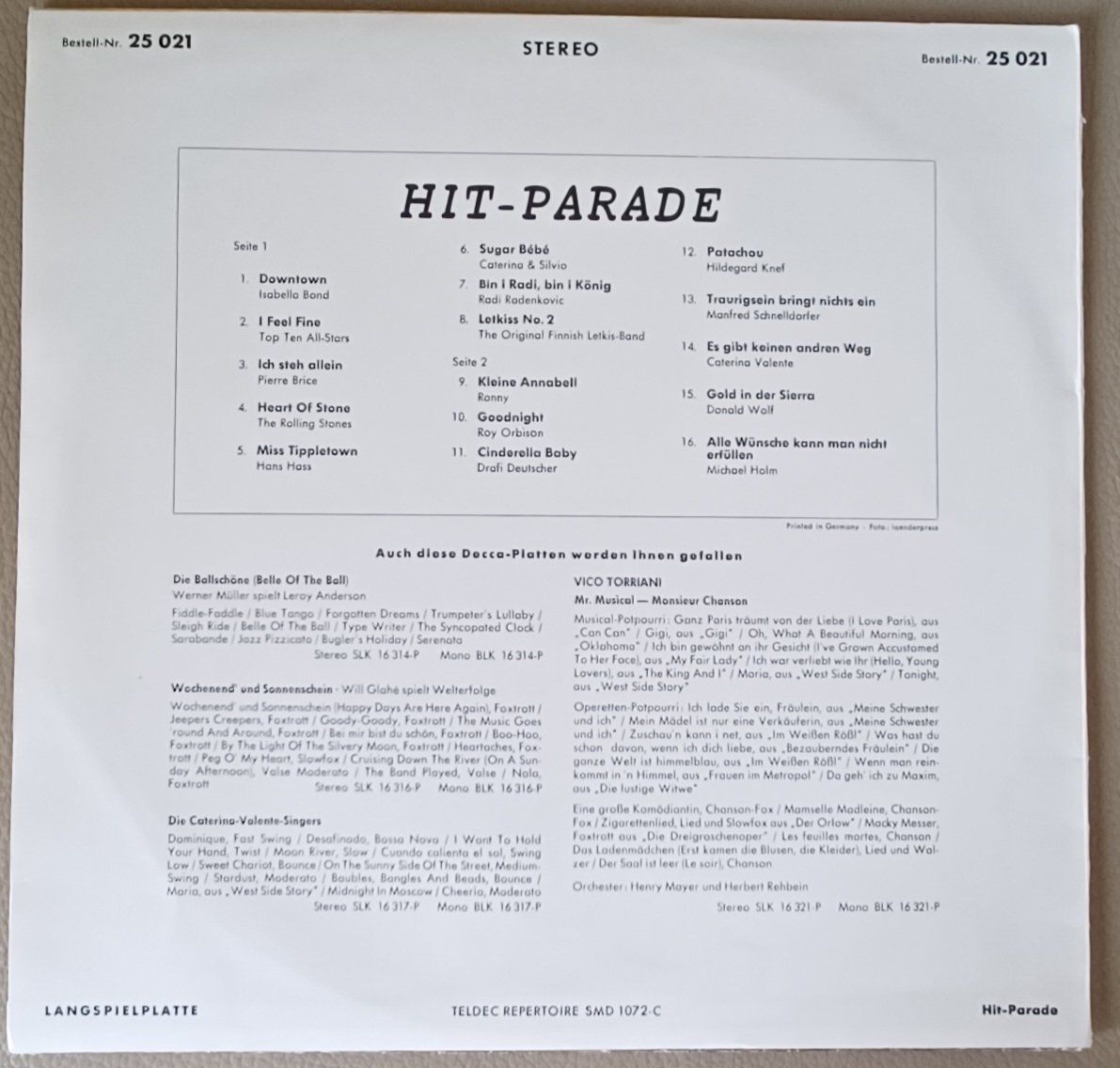 Dischi in vinile: Hit - Parade 1965 Club Edition – Usato da Hägendorf venduto da Plattenhardt 1
