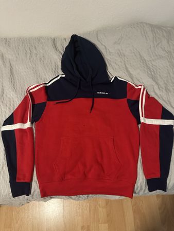 adidas Hoodie rot/blau/weiss Grösse S gebrauchter Zustand