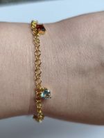Armband Gold mit bunten Edelsteinen 925 Silber NEU