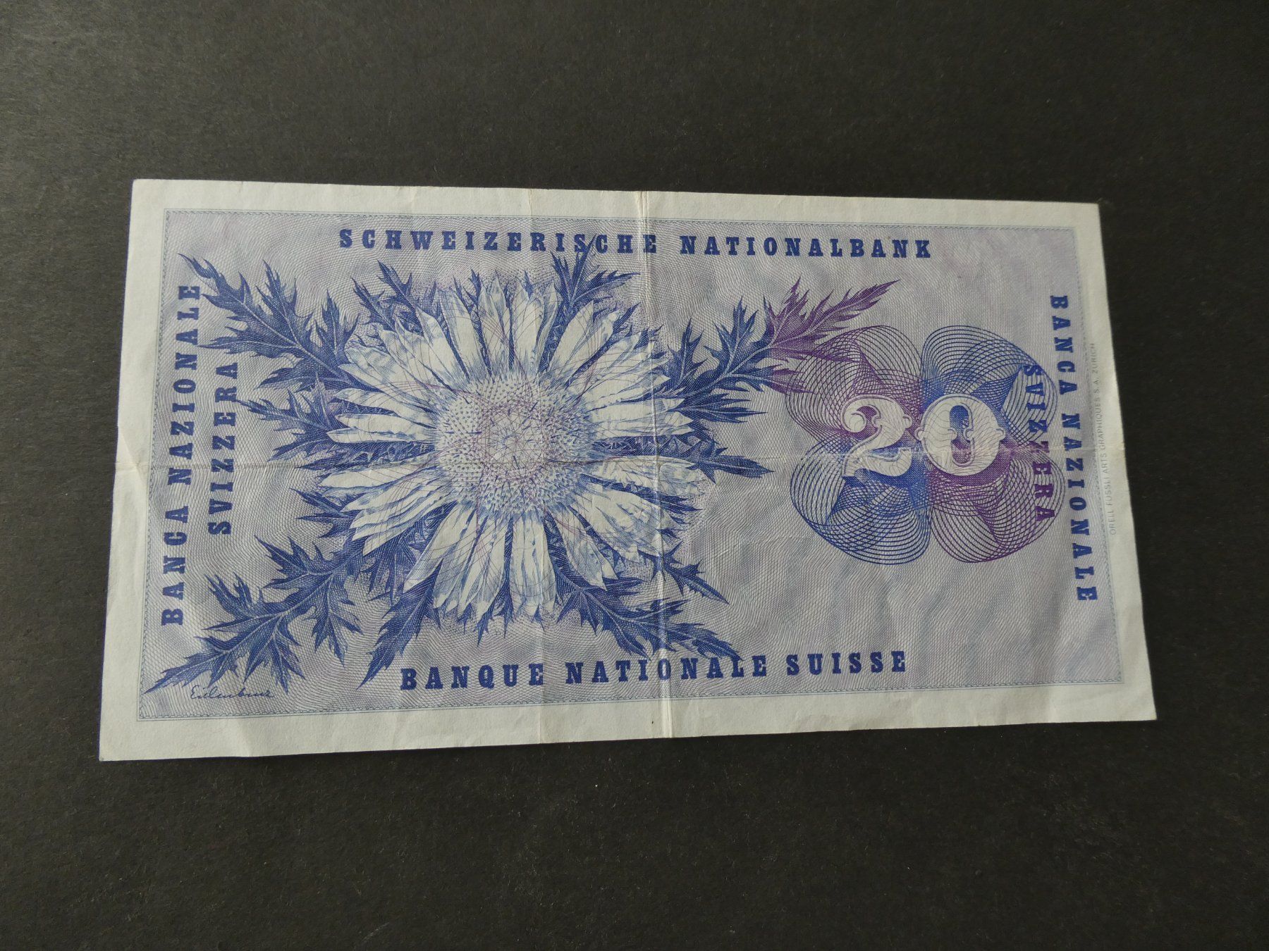 Billets de banque: Schweiz 1972, 20 Franken – D'occasion à Hinterforst par Rohusri 1